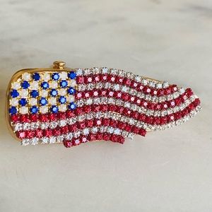 New American Flag Rhinestone Hair Clip